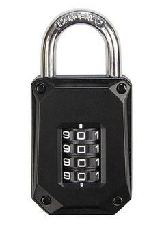 اشتري Combination Lock Padlock, 4 Digits Password Lock for Gate Door, Toolbox, Bicycle, School, Gym, Closet, Wardrobe, Bicycle, Cabinet, Door Handles (Black) في الامارات