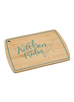 Buy Durable High Quality Bamboo Rectangular Cutting Board Brown And Teal Green 1 X 23 X 33 Cm H-2049L-Uv8 in Saudi Arabia