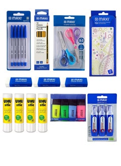 Buy 44-Piece School Stationery Value Pack Assorted Colors in UAE