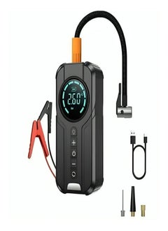 Buy All-in-one emergency inflator with digital display. It has a battery jump starter in case you run out of power.power bank to charge mobile phones, equipped with a 6000 amp LED emergency light. in Saudi Arabia