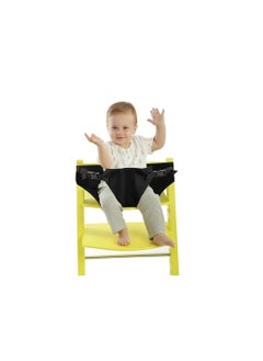 Buy Baby Harness Seat for High Chair, Portable Straps Baby Feeding Safety Seat, Foldable Baby Booster Harness Belt for Restaurants, Travel, Home, Shopping (Black) in UAE