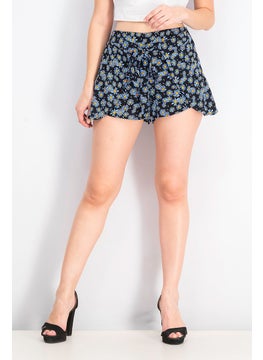 اشتري Women Pull,on All Over Print Short, Black Combo في السعودية