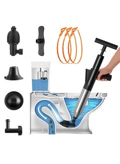 اشتري High Plungers Unclog Toilets Bathroom Electric Remover for Plunger Tool Pressure Sink Bath Cleaner Drain Power Opener Unblocker Toilet Basin Dredge Air Pump في السعودية