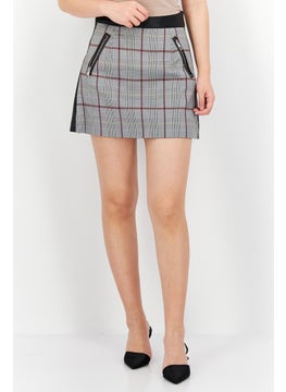 Buy Women Plaid Casual Mini Skirts, Black Combo in UAE