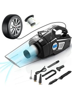 Buy 4 in 1 Portable Car Vacuum Cleaner with Digital Air Compressor Pump, DC 12V Tire Inflator for Cars, High Power Car Vacuum with LED Light, Wet & Dry Vacuum for Cars, 14.8FT Cord in UAE