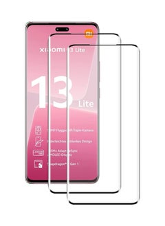 اشتري Tempered Glass for Xiaomi 13 Lite Screen Protector, Premium 3D Curved Edge Guard Film, Edge to Edge Full Screen Cover, screen protector for Xiaomi 13 Lite Black Edge [2 Pack] في الامارات