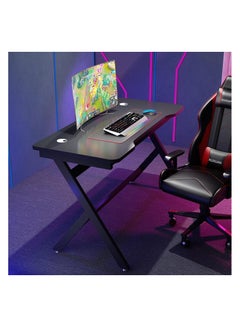 Buy Double gaming table for computer, office, home, bedroom, office and games with additional shelves 120 cm in Saudi Arabia