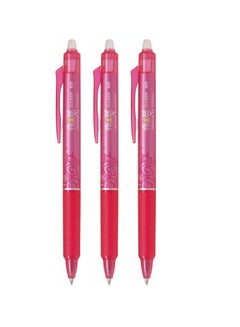 Buy 3-Piece Frixion Clicker Erasable Ball Pen 0.5mm Tip Pink Ink in UAE