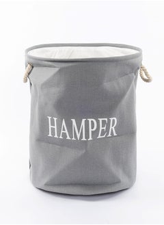 اشتري Canvas Round Laundry Hamper, Grey - 50 cm في الامارات