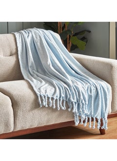 اشتري Lavish Embossed Solid Flannel Embossed Throw 180 x 130 cm في الامارات