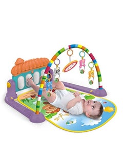 Buy Large Play & Learn Infant Gym Toys Piano Activity - Baby Kick and Gym Play Mat Lay & Play 3 in 1 Fitness Music and Lights Fun Piano for 0-36 Months Girl Boy - Easy to Disassemble and Washable in Saudi Arabia