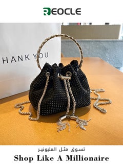 Buy Women's Full Diamonds Bucket Handbag Rhinestone Clutch Purse Evening Clutch for Women Party Prom Cocktail Wedding in UAE