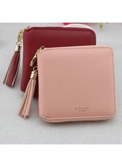 Buy Hot And Korean Style College Style Simple Temperament Bronzing Letters Tassel Zipper Mini Short Women's Coin Purse in Saudi Arabia