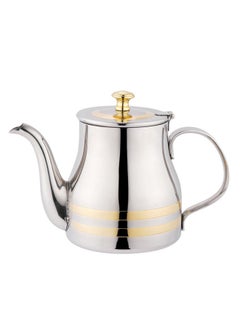 Buy Stainless Steel Tea Pot Silver + Gold 0.5 L in Saudi Arabia