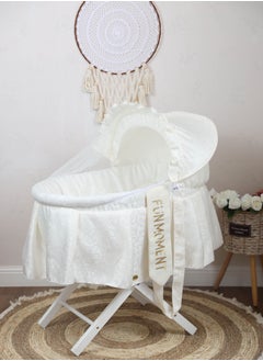 Buy Portable Baby Moses Basket Cot With Durable Stand (white) in Saudi Arabia