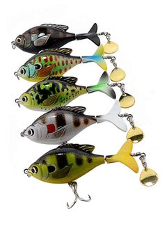 اشتري SYOSI Fishing Lures, 5Pcs Lifelike Segmented Multi Jointed Swimbaits Slow Sinking Swimming Lures for Freshwater Saltwater Tackle Kits في السعودية