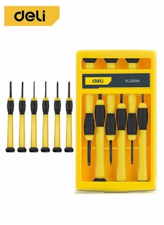 Buy 6 Pieces Mini Magnetic Screwdriver Set with Plastic Box Philips and Slotted Bits Suitable for Toys Glasses Watches and household appliances Corrosion-Resistance in Saudi Arabia