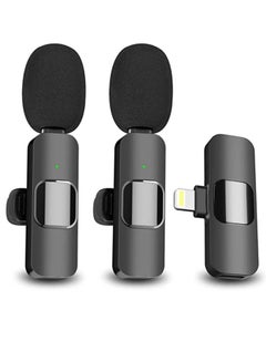Buy 2 Pack Wireless Microphone for iPhone iPad Mini iPhone Video Recording YouTube Interview TikTok Vlog in Saudi Arabia