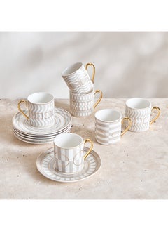 Buy Kiri 12-Piece Espresso Cup and Saucer Set 80 ml in UAE