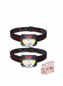 اشتري LED Head Torch, USB Rechargeable Headlamp Headlight, [2 Pack] Ultra Bright Headtorch, Lamp with IPX45 Waterproof for Running, Camping, Hiking, Climbing, Kids في السعودية