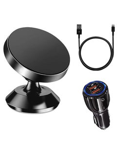 Buy Car Holder Magnetic to the car ​dashboard With car charger and iPhone cable in Saudi Arabia