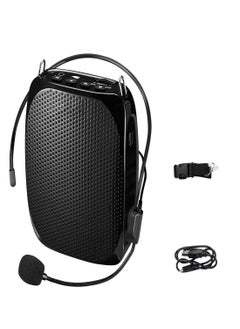 Buy Wireless Voice Amplifier Portable Mini Voice Amplifier with Wired Microphone Headset Waistband Supports MP3 Format Audio for Teachers Singing Coaches Training Presentation Tour Guide in UAE