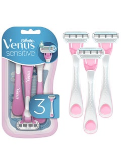 Buy Gillette Venus Sensitive Disposable Razors for Women with Sensitive Skin, 3 Count, Delivers Close Shave with Comfort in Egypt