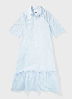 Buy Ruffle Detail Shirt Dress in Saudi Arabia