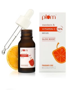 Buy 15% Vitamin C Serum for Face Glow Boost with Japanese Mandarin Pure Ethyl Ascorbic Acid Kakkadu Plum Reduces Dark Spots Hyperpigmentation Protects Sun Damage Fragrance Free for All Skin Types 20 ml in UAE