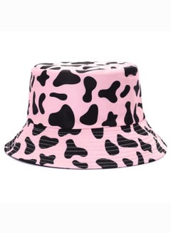 Buy Double face foldable casual cow pattern sun unisex bucket travel hat in Egypt