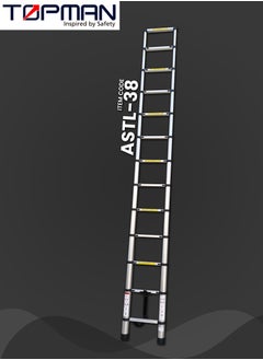 Buy Aluminium Straight Telescopic Ladder 3.8 m 13 Steps in UAE