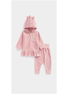 Buy Pink Velour Jog Set in UAE