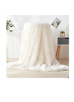 Buy Soft Long Plush Bed Cover Blanket Soft Faux Fur Bedspread Blankets Sofa Bedding Hotel Travel Warm Bedding Blanket in UAE