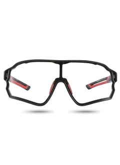 اشتري Photochromic Sunglasses for Men Cycling Sunglasses Sports Bike Glasses (Red) في السعودية