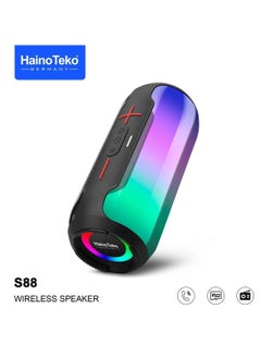 Buy Haino Teko S88 Wireless Bluetooth Speaker With LED Light and Button Cotrol Black in UAE