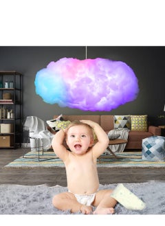 اشتري 3D Big Phantom Thunder Cloud Lamp Kit, Music Sync Warm White Multicolor Lightning Changing Strip Lights , Remote APP NO DIY Coolest Decorations for Adults and Kids Indoor Home Bedroom في السعودية