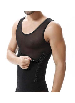 Buy Slimming Body Shaper Vest With Belt Tummy Control Tank Top Compression Waist Slimming Shirts Sleeveless Undershirt Shapewear For Men in UAE