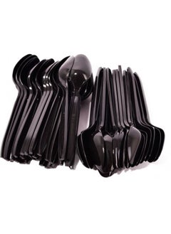 Buy Black Plastic Spoons 50 Pieces in Saudi Arabia