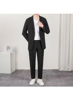 Buy Unisex Casual Japanese Blazer Suit Set Black in UAE