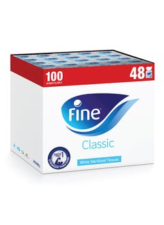 اشتري Classic Facial Tissue, Sterilized Cubic Tissue, 48 Boxes, 2 Ply × 100 Sheets Pack of 48 في الامارات