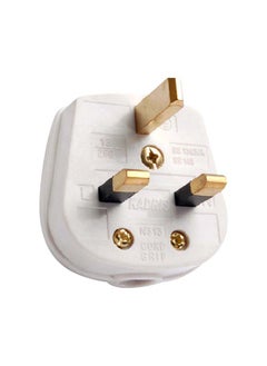 Buy 13A 3 Pin Plug Fused UK White in UAE