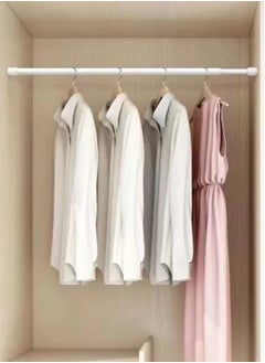 Buy 1-Piece Extendable Window Shower Hanging Curtain Rod Metal White 70-120 Centimeter in UAE