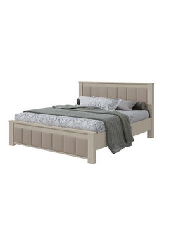 اشتري Chloe 180X200 King Bed Sturdy Modern Design Wooden Double Bed Frame Furniture Quiet & Comfortable Beds L 218.5x189x112.5 cm  Taupe في الامارات