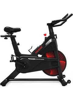 Buy Sparnod Fitness SSB-14 Spin Bike Exercise Cycle with 15 kg Heavy-duty Flywheel, LED Display, Silent Belt Drive System, Adjustable Resistance, 4way Adjustable Cushioned Seat, 2way Adjustable Handlebars in Saudi Arabia