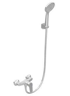 اشتري Bath Shower Mixer Tap Kit, 3 Functions High Pressure Shower Head with Shower Hose and Holder Fixture في الامارات