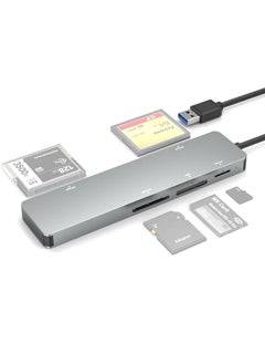 اشتري Rocketek CR308 USB3.0 Multi-function Card Reader CF / CFast / SD / MS / TF Card 5 in 1 (Silver Grey) في السعودية