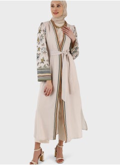 Buy Belted Floral Print Kimono in UAE