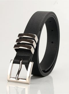 Buy Fashion Explosion Style With Classic Square Pinhole Jeans Belt Women 105cm Black in UAE