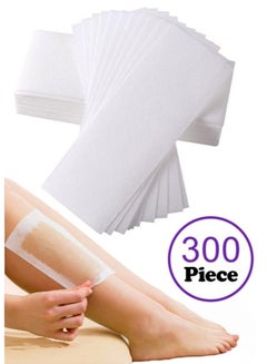 Buy 300-Piece Hair Removal Wax Strip Set Depilatory Paper White in UAE