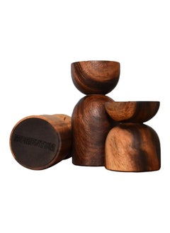 اشتري Momentum natural wood candle holder set of three pieces that enjoy unique wood texture and shape what you are looking for. في مصر